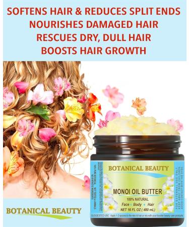 Botanical Beauty MONOI OIL BUTTER - Pure Natural Virgin Unrefined RAW 4 Fl. Oz. for Face Skin Body Hair & Nails | International Shipping - Buy Online on SooperMarket.com