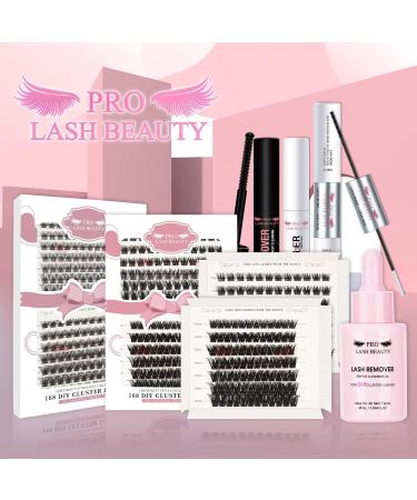 168 Pcs Mixed Cluster Lashes DIY Eyelash Extensions - First Glance+Adore D-Mix | Super Thin Band, Soft & Easy to Wear - Individual Lashes 10-16mm - Buy Online on SooperMarket.com