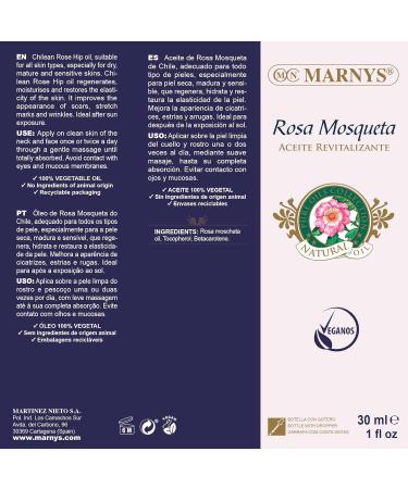Marnys Revitalising Rosehip Oil 30 ml - 100% Vegetable Oil with Pipette for Radiant Skin - Shop Internationally - Buy Online on SooperMarket.com