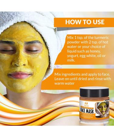 Natrulo Turmeric Face Mask - All-Natural Skin Brightening & Detox Clay Mask for Acne Treatment - Boosts Circulation & Removes Toxins - Shop Internationally - Buy Online on SooperMarket.com