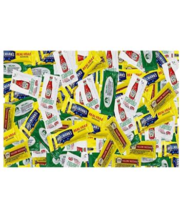 On The Go Ketchup Mustard Relish & Mayonnaise Packets. 25 Each Pack of 100 total