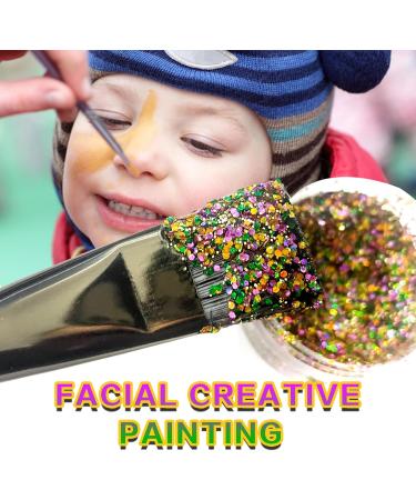 Buy Green Purple Gold Holographic Chunky Glitter - 25g for Mardi Gras Crafts Face & Body Art Nail Decorations - Fast International Shipping - Buy Online on SooperMarket.com