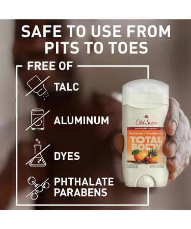 Old Spice Whole Body Deodorant for Men Total Body Deodorant Mandarin + Sandalwood Aluminum Free Deodorant Stick for 24/7 Freshness // Dermatologist Tested Whole Body Deodorant 3.0 oz - Buy Online on SooperMarket.com