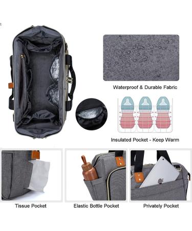 Axcone Sac   Langer Imperm able pour B b - Fourre-Tout avec Matelas   Langer & Porte T tine - Sac de Voyage Bandouli re Gris - Buy Online on SooperMarket.com