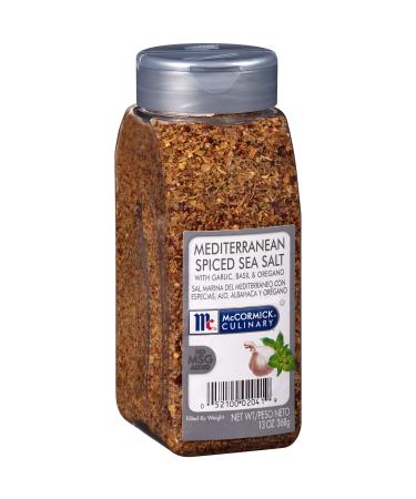 McCormick Culinary Mediterranean Spiced Sea Salt, 13 oz - One 13 Ounce Container of Mediterranean Spiced Sea Salt With Garlic, Basil, and Oregano Perfect for Soups, Salads, and More