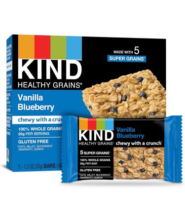 KIND Bars Dark Chocolate Nuts & Sea Salt Gluten Free Low Sugar 40 Grams 12 Count & Healthy Grains Bars Vanilla Blueberry Gluten Free 35 Grams 5 Count - Buy Online on SooperMarket.com