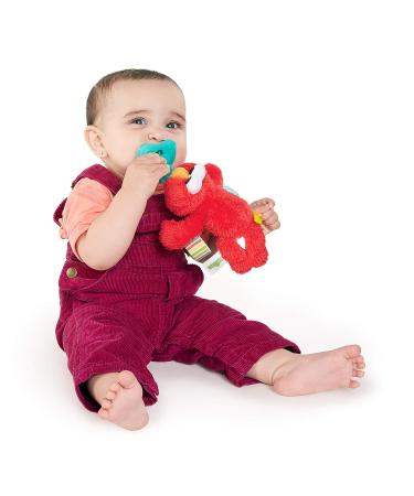 Bright Starts Sesame Street Cozy Coo Soothing Pacifier with Plush Toy - Elmo | BPA-Free | Newborn+ | Green | 4.42x2.04x4.17 Inch - Buy Online on SooperMarket.com