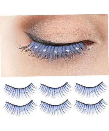 BELLIFFY 5 Pairs Cosplay Lashes Halloween Lashes Eye Lashes Halloween False Lashes Fake Lashes Fake Eyelashes Natural False Eyelashes Soft Light Fake Lash Rhinestone Eyelashes Blue Lashes - Buy Online on SooperMarket.com