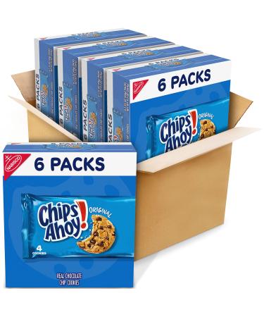 CHIPS AHOY! Original Chocolate Chip Cookies, 24 Total Snack Packs, 4 Boxes (4 Cookies Per Pack) 24 Snack Packs