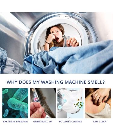 HIWILL Washing Machine Cleaner Tablets - 32 Deep Cleaning Effervescent Tabs | Triple Decontamination & Natural Formula | For All Machines Including HE | Eliminate Stinky Grimy Washer - Buy Online on SooperMarket.com