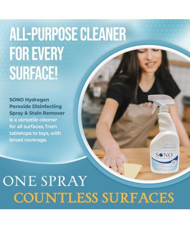 SONO Disinfecting Spray & Stain Remover | Hydrogen Peroxide Multi-Surface Cleaner | 3 Pack of 32 fl oz Bottles | Essential for Kitchen & Bathroom | Spring Travel Must-Have - Buy Online on SooperMarket.com