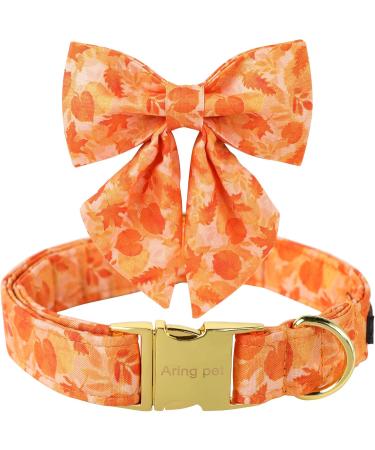 Aring Pet Autumn Dog Collar - Adjustable Yellow Cotton with Sailor Fly & Metal Buckle (X-Small) - Perfect for Fall Adventures - Buy Online on SooperMarket.com