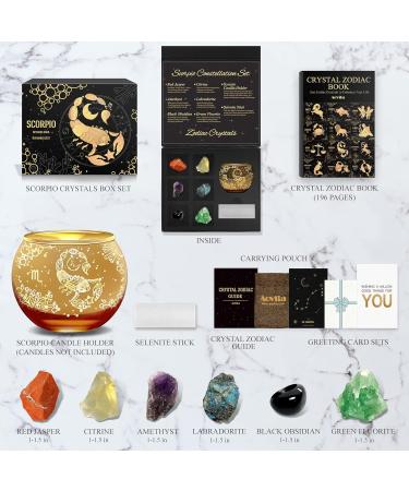 Aovila Scorpion Gifts for Women | Tealight Holder & Crystal Candlestick | Zodiac Sign Astrology Gift Box Set for Birthdays & Special Occasions - Buy Online on SooperMarket.com