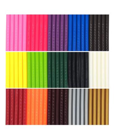 Colored Hot Melt Glue Sealing Sticks for Letter Seal Stamp, VARACL Kids Mini Hot Glue Gun Sticks for Arts Gift Crafts,Home General Repair,15 Colors,75 PCS, Diameter 7 mm/0.28", Length 10 cm/3.9"