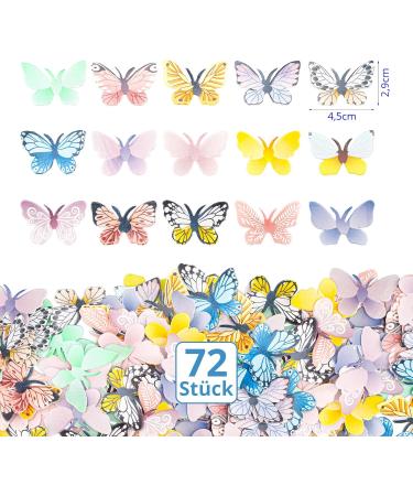Shop Alegre Edible Butterflies 72 Decorative Cake & Muffin Toppers for Birthdays & Weddings - Buy Online on SooperMarket.com