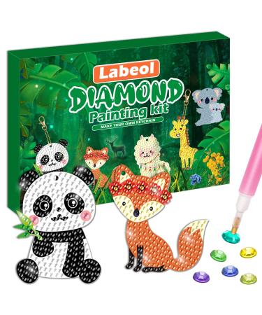 Labeol Arts and Crafts for Kids Ages 8-12 - Creat Your Own GEM Keychains-5D Diamond Painting by Numbers GEM Art Kits for Kids Girls Toddler Crafts Age 6-7 6-8 10-12  (Animal)