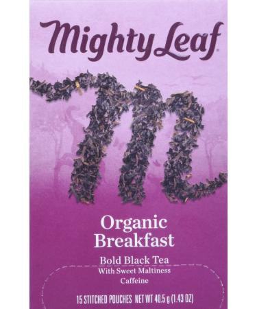 Mighty Leaf Tea Organic Breakfast Hand-Stiched Tea Bags, 15 ct Organic Breakfast 15 Count (Pack of 1)