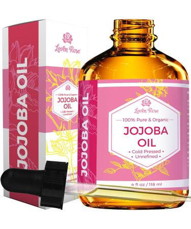 Leven Rose Jojoba Oil 4 oz - Pure, Cold Pressed, Natural Moisturizer for Skin, Hair, Body, Nails - Buy Online on SooperMarket.com