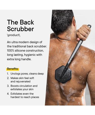 Tooletries Silicone Back Scrubber with Long Handle + Reusable Hook - Charcoal - Buy Online on SooperMarket.com