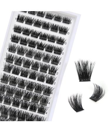 Clusters Lash 72 Pcs Individual Cluster Lashes D Curl 8-16 mm Length DIY Eyelash Extension False Lashes Super Thin Band Reusable Soft Cluster Eyelash(Z4) 72pcs-MEGA-VOLUME