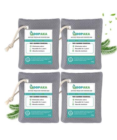 Nature Fresh Air Purifier Bags Activated Charcoal Air Purifying Bag Moisture Absorber odor eliminator Natural Car Air Freshener Shoe Deodorizer Odor Eliminators For Home Pet Closet (200g*4) 4*200g