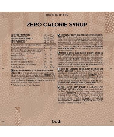Zero Calorie Sugar Free Maple Peanut Butter Syrup - 400 ml (Bulk) - Buy Online on SooperMarket.com