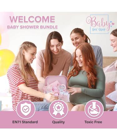 Baby Box Shop Newborn Baby Girl Gifts - 7 Essentials for Baby Girl Hamper | Baby Shower & Welcome Gifts | Pink New Born Baby Gifts - Buy Online on SooperMarket.com