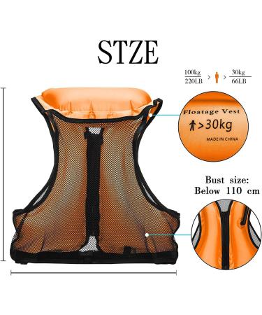 OMOUBOI Inflatable Snorkel Vest for Adults | Lightweight Buoyancy Aid for Swimming, Snorkeling, and Diving | Adjustable Leg Straps | Orange | 90-220 lbs - Buy Online on SooperMarket.com