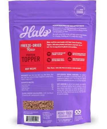 Halo Freeze Dried Raw Beef Protein Topper 3.5-OZ Bag | All Life Stages - Buy Online on SooperMarket.com
