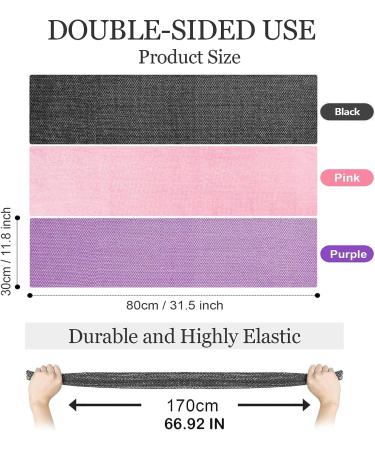 African Exfoliating Net Sponge Set - 31.5 Inch Loofah Body Scrubber for Shower - Women Men Skin Smoother - Daily Use (Pink Black Purple) - Buy Online on SooperMarket.com