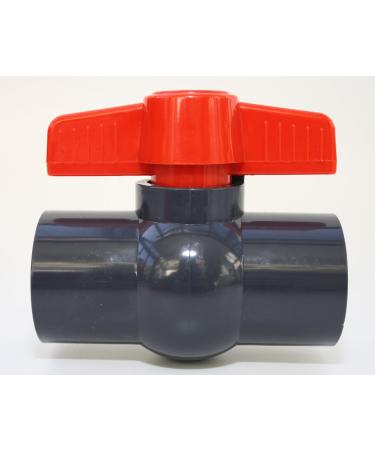 Ball valve 32mm with 2 x adhesive socket made of PVC - U 10 bar DIN 8063