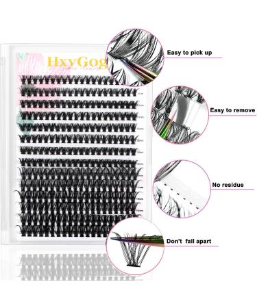 HxyGogo Wispy Cluster Lash Extensions 280Pcs - DIY Individual D Curl Lashes for Natural Fluffy Look 8-16MM - Reusable and Easy to Apply at Home - Buy Online on SooperMarket.com