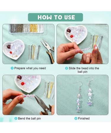 500pc 2 Inch Flat Head Pins for Jewelry Making in Plastic Box - Mixed Colored Metal Headpins for DIY Earrings, Bracelets, Necklaces - Craft Supplies - Buy Online on SooperMarket.com