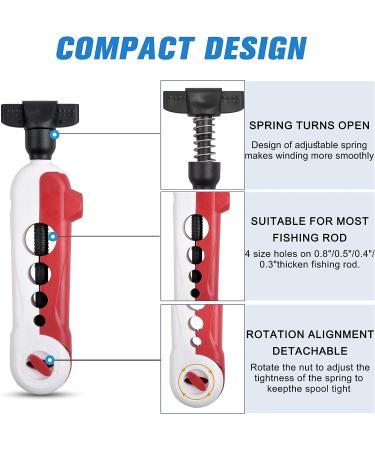 Mini Fishing Line Spooler Portable Winder for Spinning and Baitcast Reels - Red/White - Buy Online on SooperMarket.com