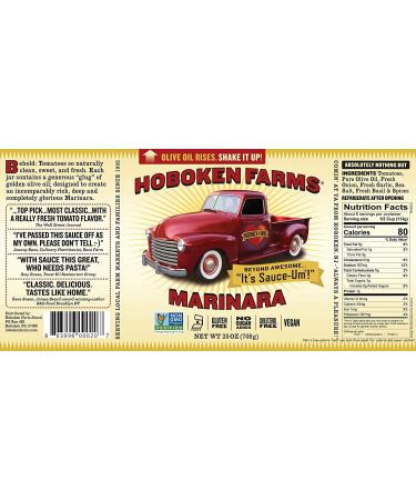 Hoboken Farms Marinara Gourmet Pasta Sauce - Keto Certified, No Sugar Added, Non GMO, Kosher, Vegan, Plant Based - 2-Pack, 1.56 Pound Each - Buy Online on SooperMarket.com