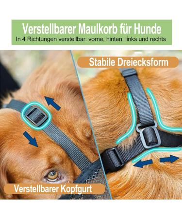 Breathable Mesh Dog Muzzle - Adjustable for Large Medium & Small Dogs | Anti-Bite & Chew | Black - Buy Online on SooperMarket.com