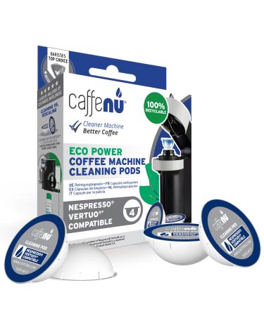 Caffenu | 4 Nespresso Vertuo Cleaning Capsules | Cleans & Maintains all Nespresso Vertuo Machines | Coffee Machine Cleaner for Crisp Coffee | Nespresso Cleaner Capsules | Complete your Barista Kit