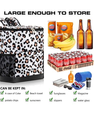 Wolka 35 Can Backpack Cooler - Insulated, Leak Proof, Waterproof, Lightweight - Ideal for Beach, Camping, Hiking - Snow Leopard Design - Great Gift for Men and Women - Buy Online on SooperMarket.com