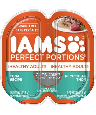 IAMS Perfect Portions Healthy Wet Cat Food Adult Grain Free Cuts in Gravy - Chicken + Tuna Flavours (24 Pack each) Cat Food + Cat Food - Tuna - Buy Online on SooperMarket.com