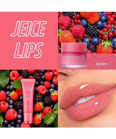 Berry Lip Masks Set Berry Lip Balm Gift Set Nourshing Lip Sleeping Mask Overnight Lip Balms for Dry Chapped Lips Dark Lip Care Day & Night Lip Repair Lip Moisturizer Gifts Berry Lip Mask + Lip Balm - Buy Online on SooperMarket.com