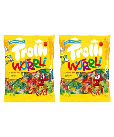 Trolli Wurrli Gummy Sweet Worms 6 Irresistible Gummy Fruity Flavours 150g - 2x Share Bags
