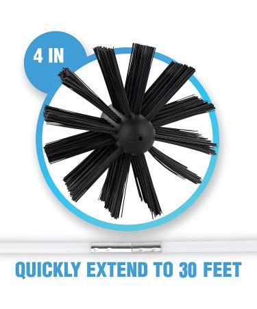Lint Remover Kit - 30ft Dryer Vent Cleaner with Drill Attachment | Reusable Nylon Brush for Fast Cleaning | NO-Risk 100-Day Warranty - Buy Online on SooperMarket.com