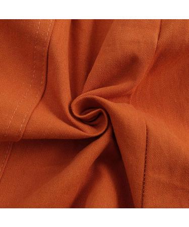 Gufesf Women's Summer Shorts - Lightweight Linen Comfy Elastic Waist Casual Shorts - XX-Large, Orange - Buy Online on SooperMarket.com
