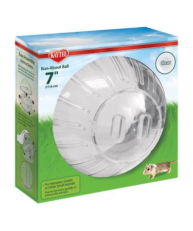 Kaytee Run About Ball Clear Coloured Exercise Ball and Toys for Hamsters Gerbils and Other Small Animals 17.8 cm Diameter Clear 17.8 cm