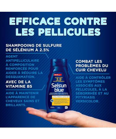 Selsun Blue Anti-Dandruff Shampoo 250mL Dandruff Treatment with 2.5% Extra Strength Selenium Sulfide and Pro-Vitamin B5 Selsun Blue 2.5% 250 ml (Pack of 1) - Buy Online on SooperMarket.com