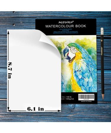 MUJINHUA Watercolor Paper 140lb 6.1X8.7 - 20 Sheets, Cold-Pressed, Acid-Free | Ideal for Watercolor Painting, Wet Media, Sketchbook | Textured Paper for Kids & Beginners - Buy Online on SooperMarket.com