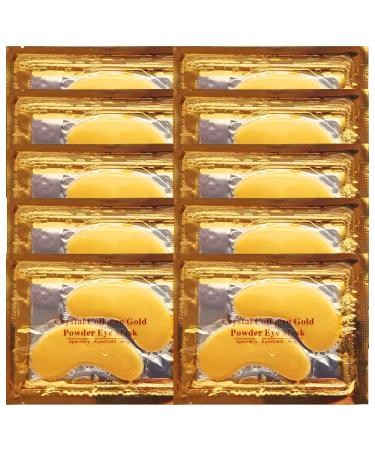 KAIQIKAIXI Gold Gel Under Eye Patches - 10 Pairs with Hyaluronic Acid & Collagen for Dark Circles Puffiness & Wrinkles - Buy Online on SooperMarket.com