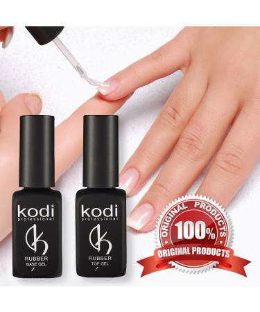 Kodi Professional Rubber Top & Base Gel Set | 12ml 0.42 oz | Long Lasting Nail Polish Kit | Non-Toxic & Scentless | Easy to Use | Cure Under LED/UV Lamp - Buy Online on SooperMarket.com