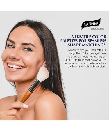 Graftobian HD Glamour Cr me Foundation Palette - Highlight & Contour Light | 5 Color Cream Makeup Palette for Full Coverage and Definition - Light Skin Tones - Buy Online on SooperMarket.com