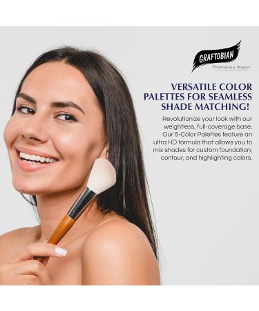 Graftobian HD Glamour Cr me Foundation Palette (Warm #3) - Full Coverage 5 Color Makeup Palette for Medium/Dark Warm Skin Tones - Buy Online on SooperMarket.com